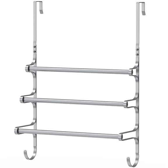 Over the Door Towel Rack, Towel Racks for Bathroom Door, 17.32"L x 4.7"W x 23.2"H, SilverGray