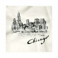 thumbnail image 1 of Chicago Skyline Decorative Napkins Set of 4, Vintage Artwork of American City in Hand Drawn Style Sketchy Effects, Silky Satin Fabric for Brunch Dinner Party, 18", Black and Cream, by Ambesonne, 1 of 2