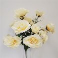 thumbnail image 1 of 14 Cream & Yellow Open Roses Artificial Flowers, 1 of 1