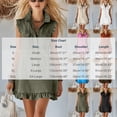thumbnail image 5 of Kukoosong Women's Ruffle Sleeveless Shirt Mini Dress, Collar Button Down Tank Dress with Pocket, Solid Color Casual Summer Ruffle Hem Short Dress, 5 of 7