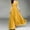 Yellow, variant on Pntutb Womens V-Neck Solid Color Short Sleeve Chiffon Waist Closing Evening Dress Yellow XXL