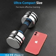 Northdeer Adjustable Dumbbells Pair Steel Weight Set 20lb Weights for Lifting Gym Fitness with Foam Handle, Silver（20lb*2）