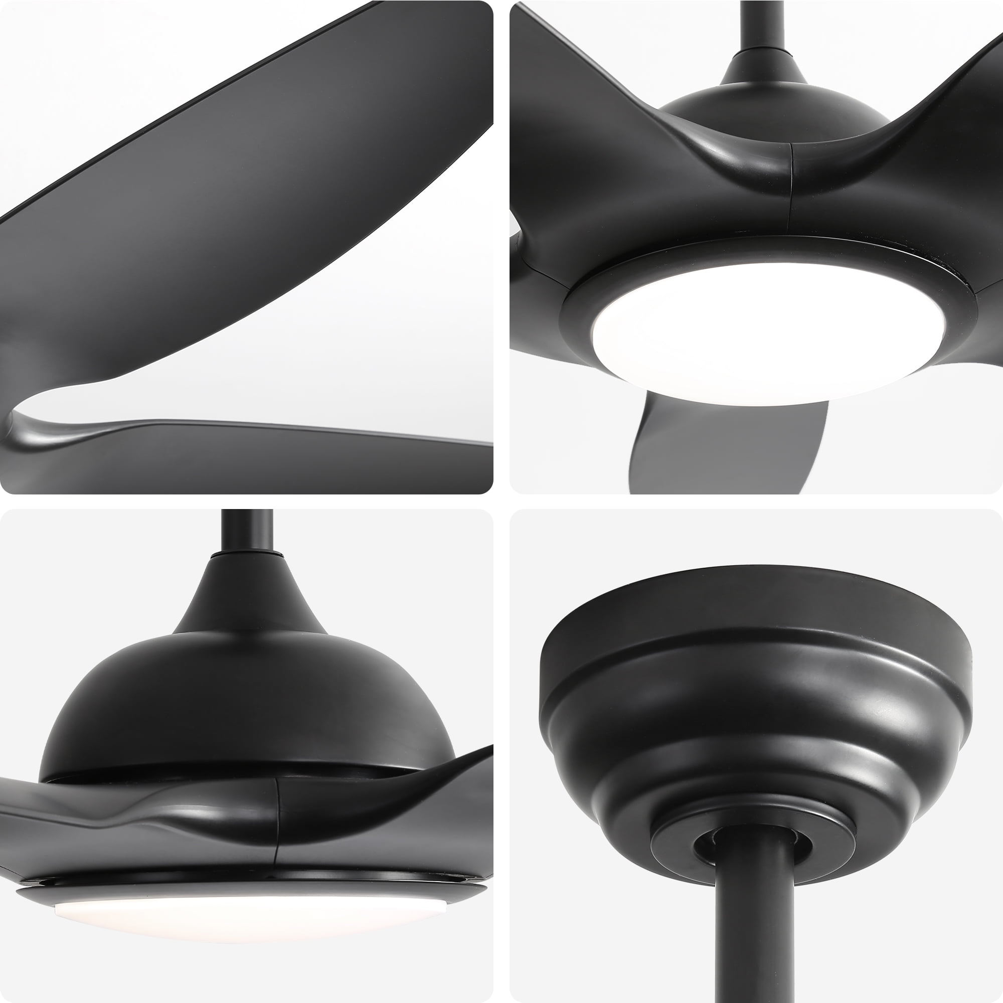 Sofucor 48-Inch Modern Ceiling Fans with LED Lights, Remote, Reversible, 3CCT, Quiet 6 Wind Speed, Dimmable