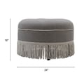 thumbnail image 5 of Jennifer Taylor Home Yolanda 24" Round Upholstered Accent Ottoman, Light Grey, 5 of 10