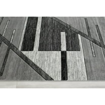 HR HANDCRAFT RUGS HR Monochromatic/Linear Design Contemporary Hand Carved Area Rug Gray - 7'5" x 10'