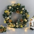 thumbnail image 4 of [Big Save!]Artificial Christmas Garland With Battery Powered LED Light String Door Hanging Ornaments Pre-decorated with Pine Cones New Year Party Door Decor Christmas Wreath, 4 of 6