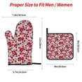 thumbnail image 2 of Daiia Red Hawthorn Pattern Oven Mitts and Pot Holders 4 pcs Set,High Heat Resistant 500 Degree Extra Thicken Long Kitchen Cotton Oven Glove, 2 of 6