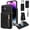 Black, variant on Nalacover RFID Blocking Wallet Case for iPhone 16, Shockproof PU Leather Magnetic Button Zipper Purse Card Slots & Kickstand Crossbody Phone Case with Shoulder & Wrist Strap,Purple