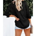thumbnail image 4 of Blusa De Jacquard De Satén, Blusa Suelta Con Cierre De Botones A La Moda Para El Trabajo De La Vida Diaria ANGGREK Ocean Broad Surfboard Fins, 4 of 6