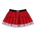 thumbnail image 4 of iEFiEL Women Girls Shiny Sequins Short Skirt Elastic Waistband Polka Dots Costume Fancy Skirt Red X-Large, 4 of 7