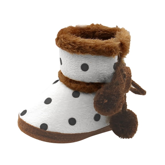 FAOWME Warming Booties Shoes Soft Toddler Boots Shoes Baby Snow Boys Girls Baby Shoes Brown 12