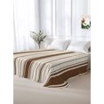 thumbnail image 6 of Queen Flat Sheet Only Farmhouse Stripe Pattern Soft Microfiber Cooling Bedding Sheets Brown Bands on Beige Linen Flat Bed Sheet for Hotel,Home Decor, 6 of 9