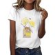 thumbnail image 2 of Puntoco Mujer Casual Sexy Moda Verano Cuello Redondo Camiseta Impreso Manga Corta Tops Blusa Puntoco Puntoco-8470, 2 of 6