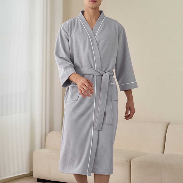 Cárdigan holgado informal con cuello en V para hombre, bata de baño, camisón, pijama