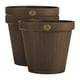thumbnail image 1 of Kit 3 Macetas Rattan Del 25, Plato Anti Escurrimiento (oro viejo), 1 of 3