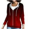 thumbnail image 4 of Gytharion Womens Full Zip Hooded Sweatshirts Fashionable Gradient Printed Casual Long Sleeve Hoodies Fall Winter Relaxed Fit Comfy Fleece Warm Sweatshirts for Women, 4 of 6