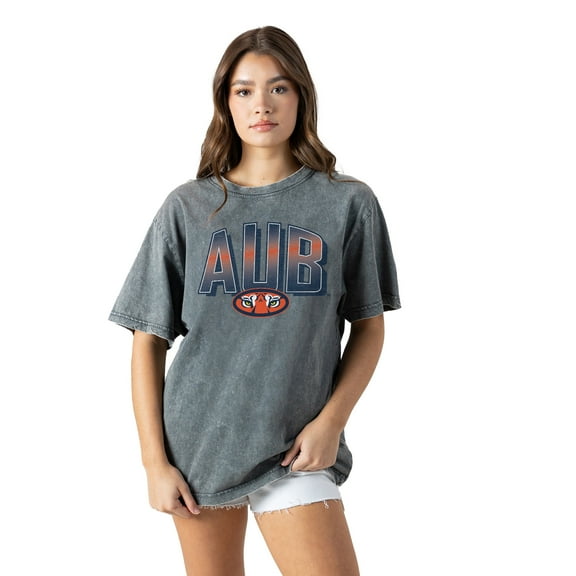 Women's Gameday Couture Gray Auburn Tigers Snow Washed Relaxed Fit Classic T-Shirt