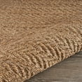 thumbnail image 5 of Laddha Home Designs 7.75' x 9.75' Natural Brown Chevron Threading Handmade Rectangular Area Throw, 5 of 7