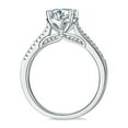 thumbnail image 2 of 1 Carat Diamond Round Cut Moissanite Engagement Ring In 18K White Gold Plating Over Silver(D Color, VVS1 Clarity), 2 of 3