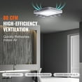 thumbnail image 5 of VEVOR Bathroom Exhaust Fan, 80 CFM High-Efficiency Ventilation, 1.5sones Low Noise Operation All-Copper Motor, Energy-Saving Bathroom Ceiling Fan, No Need For Attic Access, For Various Ceilings, 5 of 9