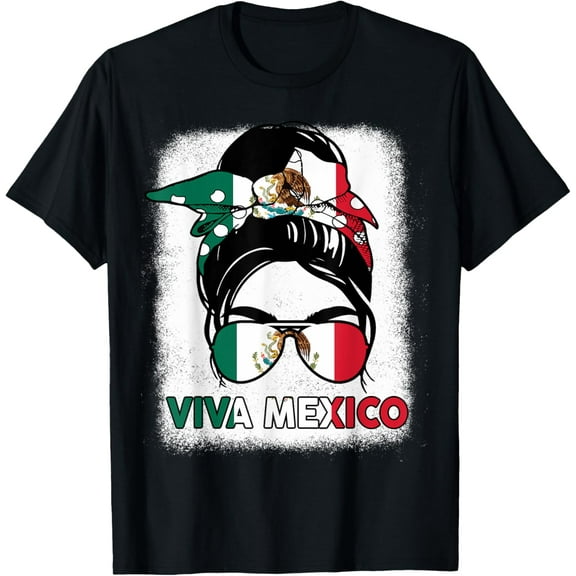 Viva Mexico-Shirt Women Mexican Flag Independence Day Funny T-Shirt100% cotton short-sleeved shirt for both men and women