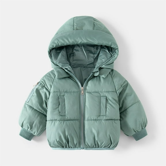 Kids Winter Coats for Boys,Kids Puffer Jacket with Pocket Zipper Winter Hoodies Coat Solid Color Long Sleeve Boys' Hooded Winter Coat Grils Winter Coats Size 5-6 Years
