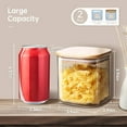 thumbnail image 2 of Square Glass Jars with Bamboo Lids [Muti Size Set of 5], Glass Canisters with Airtight Lids, Glass Food Storage Containers for Pasta, Cereal, Flour, Sugar, Best for Kitchen & Pantry, 2 of 9