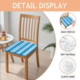 thumbnail image 2 of Blue and White Modern Art Geometric Seat Covers for Dining Room Chairs Set Of 4,Stretch Printed Washable Chair Seat Cover with Elastic Ties and Button,Removable Waterproof Couch Cushion Covers, 2 of 6