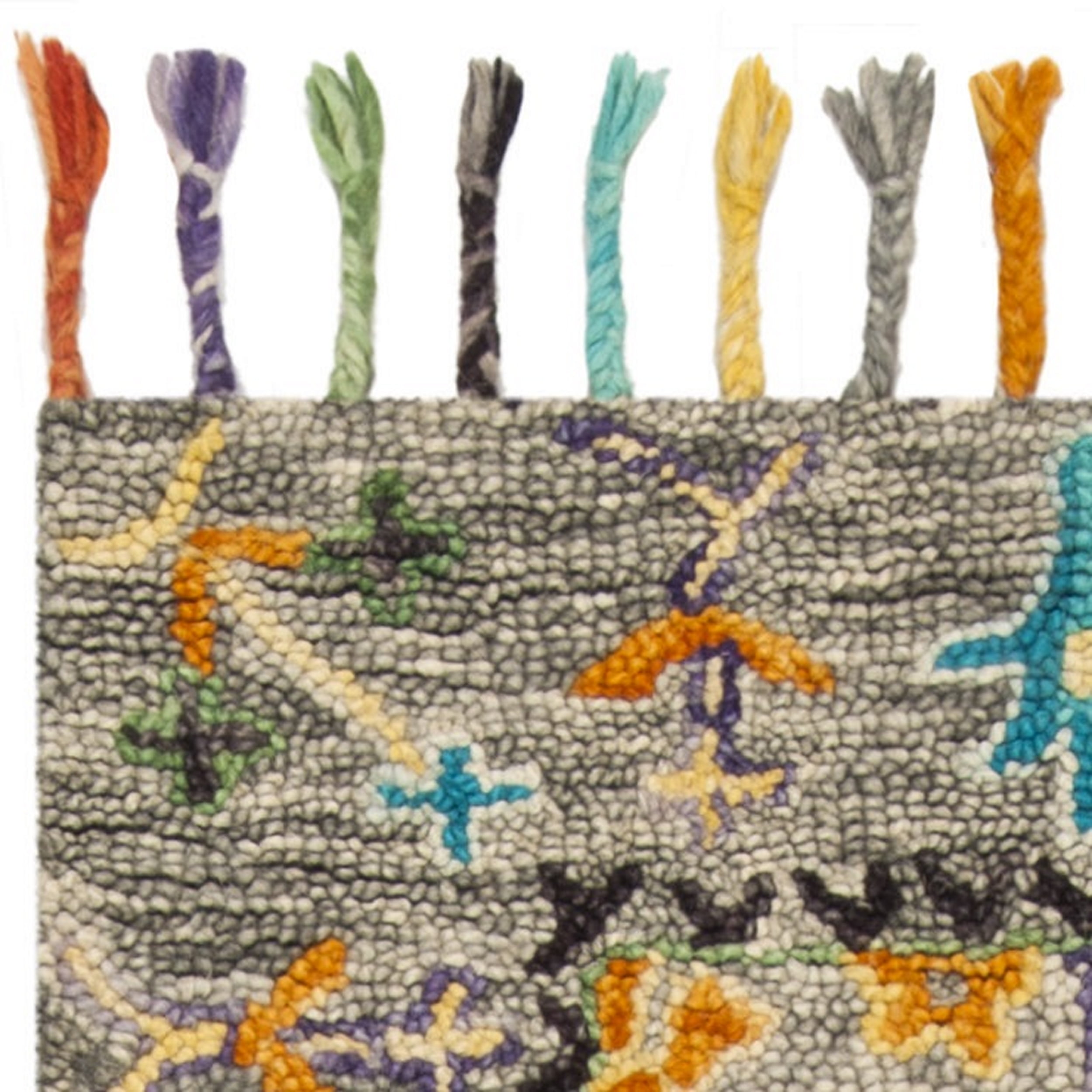 SAFAVIEH Blossom Hamilton Floral Wool Area Rug, Grey/Multi, 8' x 10'
