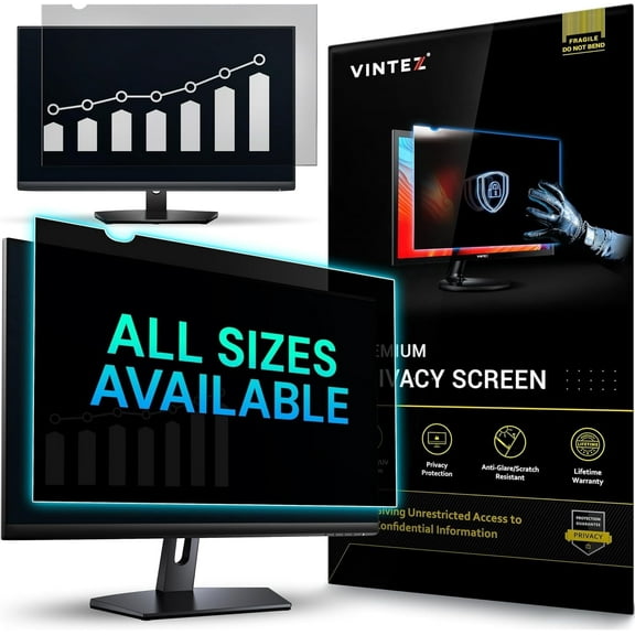 VINTEZ 24 Inch 16:9 Privacy Screen for Computer Monitor and Laptop - Anti Glare Protector Film Blue Light Filter Eye Protection - Computer Screen Privacy Shield,
