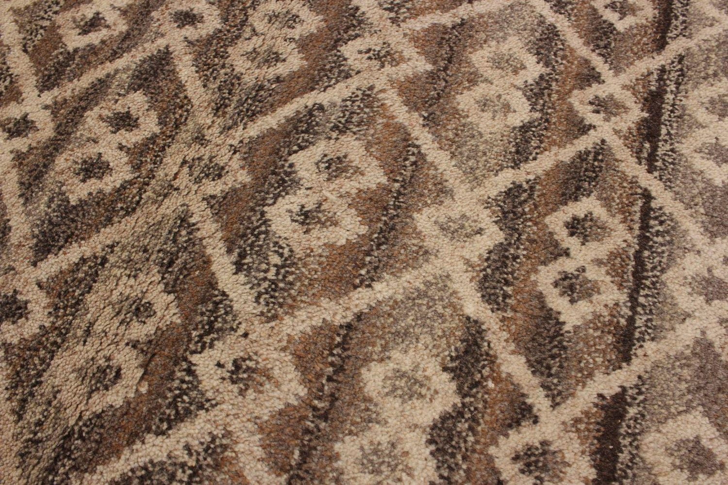 ECARPETGALLERY 5'1" x 8'1" Moroccan Tangier Hand-knotted Area Rug for Living Room, Dining Room and Bedroom in Brown