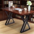 thumbnail image 5 of YEAHIBABY Solid Wood Computer Desk Brown for Office with Spacious Ergonomic Work Surface, 5 of 11