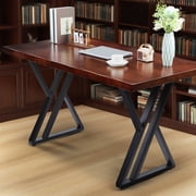 YEAHIBABY Solid Wood Computer Desk Brown with Stable Load Bearing for Office Use