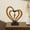Brown BW, variant on Xecvkr Desktop Decorative Resin Ornament Two Hearts Linked Office Table Display Valentine’s Day Romantic Home Bedroom Unique Religious Symbol Living Room Art Sculpture 1 Piece Brown