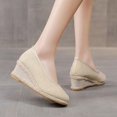 thumbnail image 3 of Espadrilles à Plateforme pour Femmes Sandales Compensées Bout Pointu Fermé Confortables Chaussures à Talons Hauts pour Femmes Filles, 3 of 5