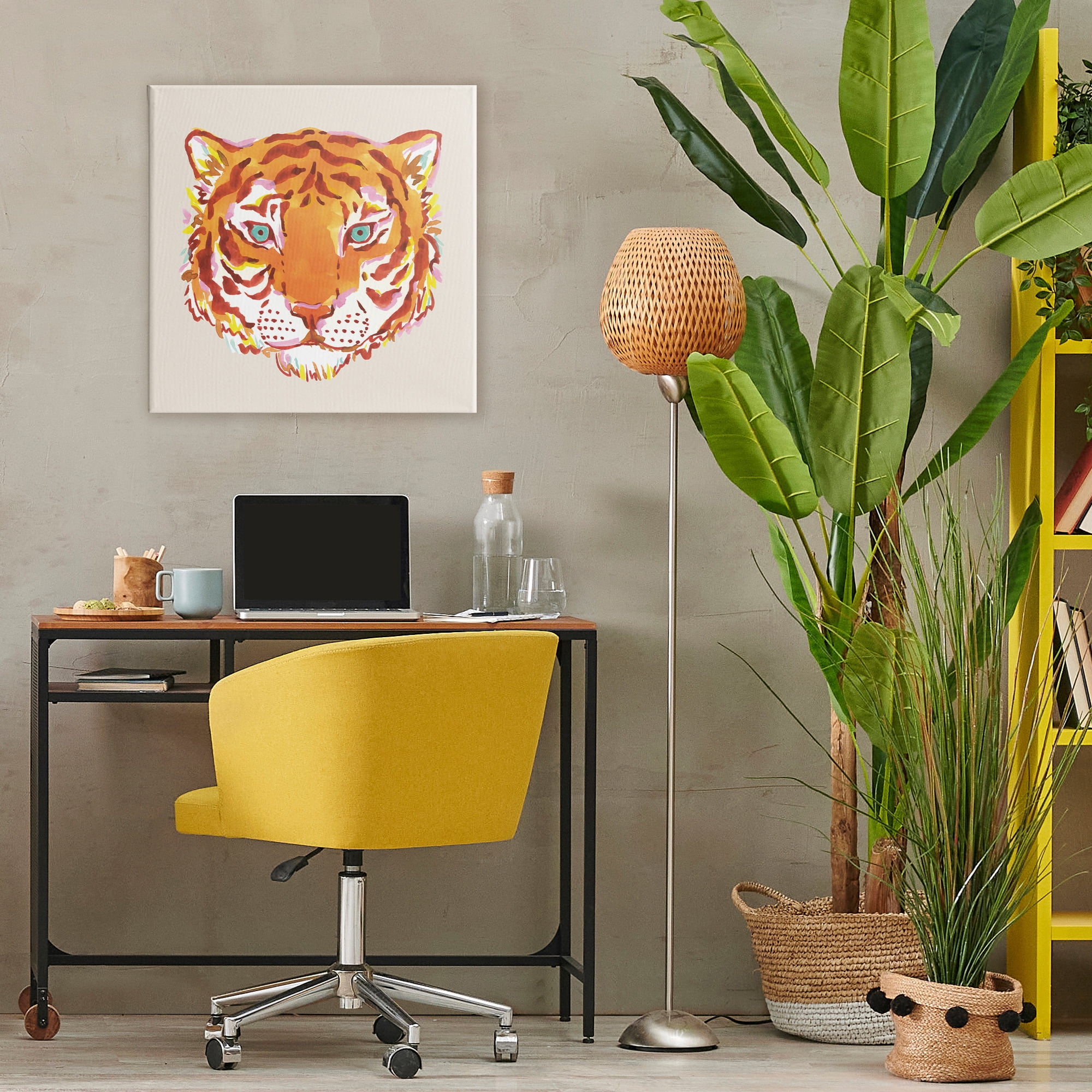 Stupell Industries Orange Boho Tiger Face Canvas Wall Art, design by Karolina Sato