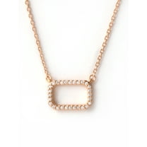 Imperial 1/10Ct TDW Diamond Rectangle Shape Pendant Neclace in Rose Gold Plated S925 Sterling Silver (H-I, I2)