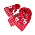 thumbnail image 1 of Honganda Beanie Scarf Plush Gloves Sets Reindeer Tree Pattern Christmas 2/3Pcs Set for Women Men, 1 of 4