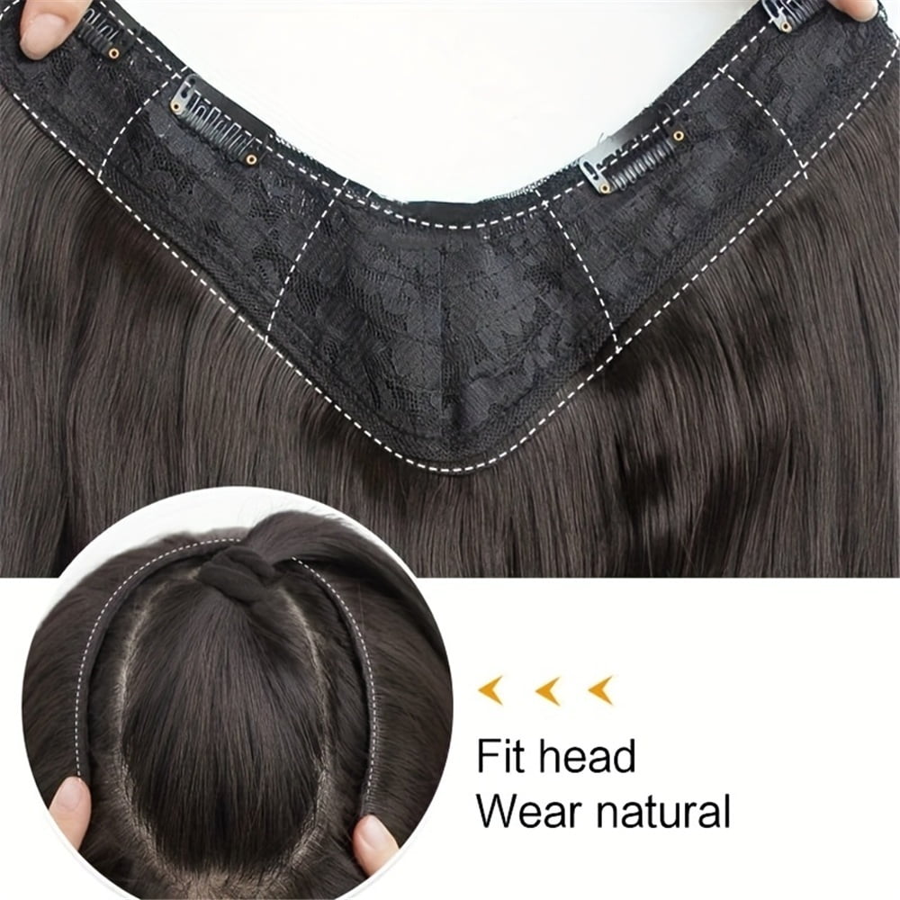 U-shaped Clip In Hair Extensions 3/4 Full Head Instant One Piece Long Wavy Hair Extensions Heat Resistance Synthetic Clip in Hair Extensions