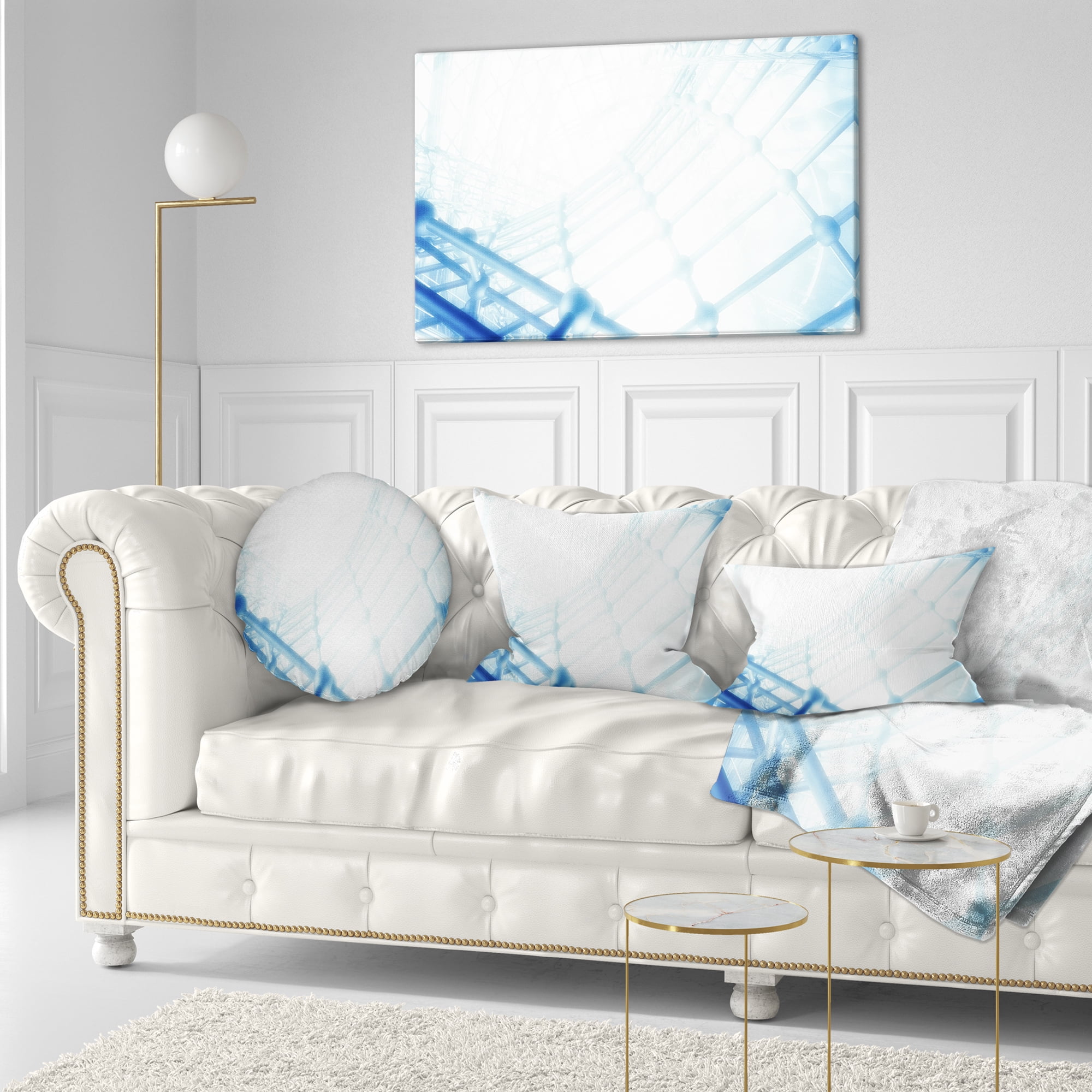 Designart 3D Abstract Art Blue Pattern - Abstract Throw Pillow - 12x20