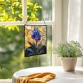 thumbnail image 3 of Bluebonnet Flower Stained Glass Panel Suncatcher Square Window Hanging, 8 Inch Real Glass Decorative Art Sun Catcher for Home, Gift, and Garden Decor 78OR5, 3 of 6