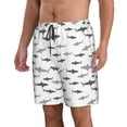 thumbnail image 2 of Sikiie Cute Shark Print Men's Beach Shorts, High Elastic Quick-drying Shorts - with Drawstring and Slip Pockets, Suitable for Beach, Sports, Vacation-Small, 2 of 6
