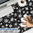 thumbnail image 2 of Long Mouse Pads for Desk,Black Christmas Snowflake Pattern Desk Mats on Top Of Desks, Desk Mouse Pad Extra Large with 3mm Non-Slip Base and Stitched Edge for Gaming,Office,Work,Home 47.3x23.6in, 2 of 5