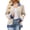 Beige, variant on Women's Mid-Weight Jacket - Loose Fit Denim Zipper Utility