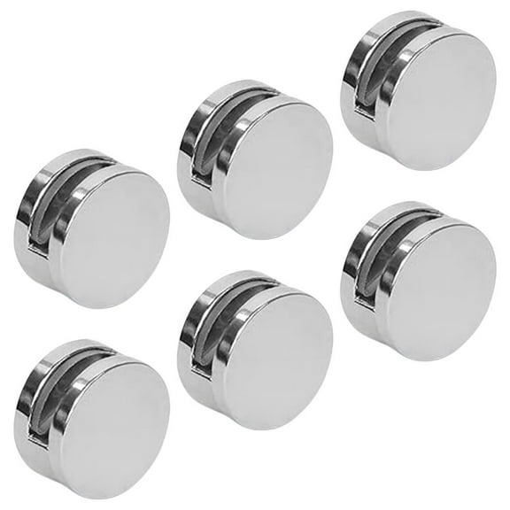GOOHOCHY Mirror Fixings Fixed Panel Glass Clamp Iron Silver Bathroom Hardware 6Pcs