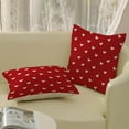thumbnail image 3 of Valentine''s Day Pillow Covers 20x20 Inch Set of 2, Red Love Heart Valentines Throw Pillows Valentines Decor Square Red Pillowcase Anniversary Decorative Outdoor Cushion Case for Sofa Couch, 3 of 6