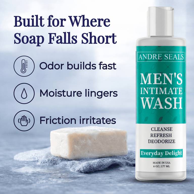Andre Seals Men's Intimate Wash, pH-Balanced Cleanser for Men's