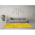 thumbnail image 3 of Ahgly Company Machine Washable Indoor Round Oriental Yellow Industrial Area Rugs, 7' Round, 3 of 4