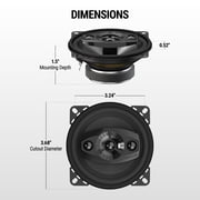 Scosche 4 4-Way Car Audio Speaker Pair - 120W Peak Power - Precision HD Sound, HD4004A-WM1SD
