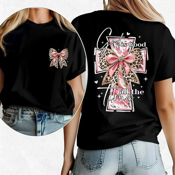 God is Good all the Time Print Tshirts Whimsical Graphic Tees Express Your Faith Through Short Sleeve Casual Tops Cotton Shirts for Daily Outfits White,M